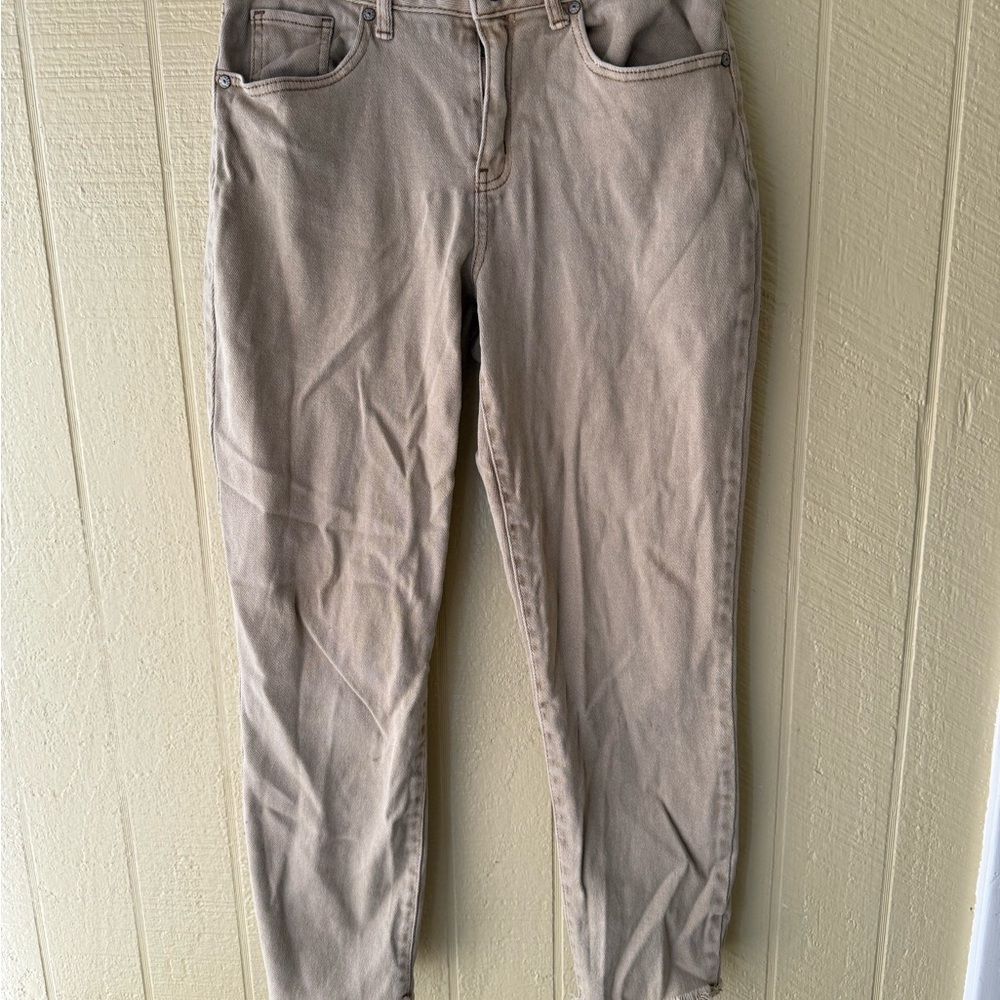 Tan High Rise Jeans with Classic Fit